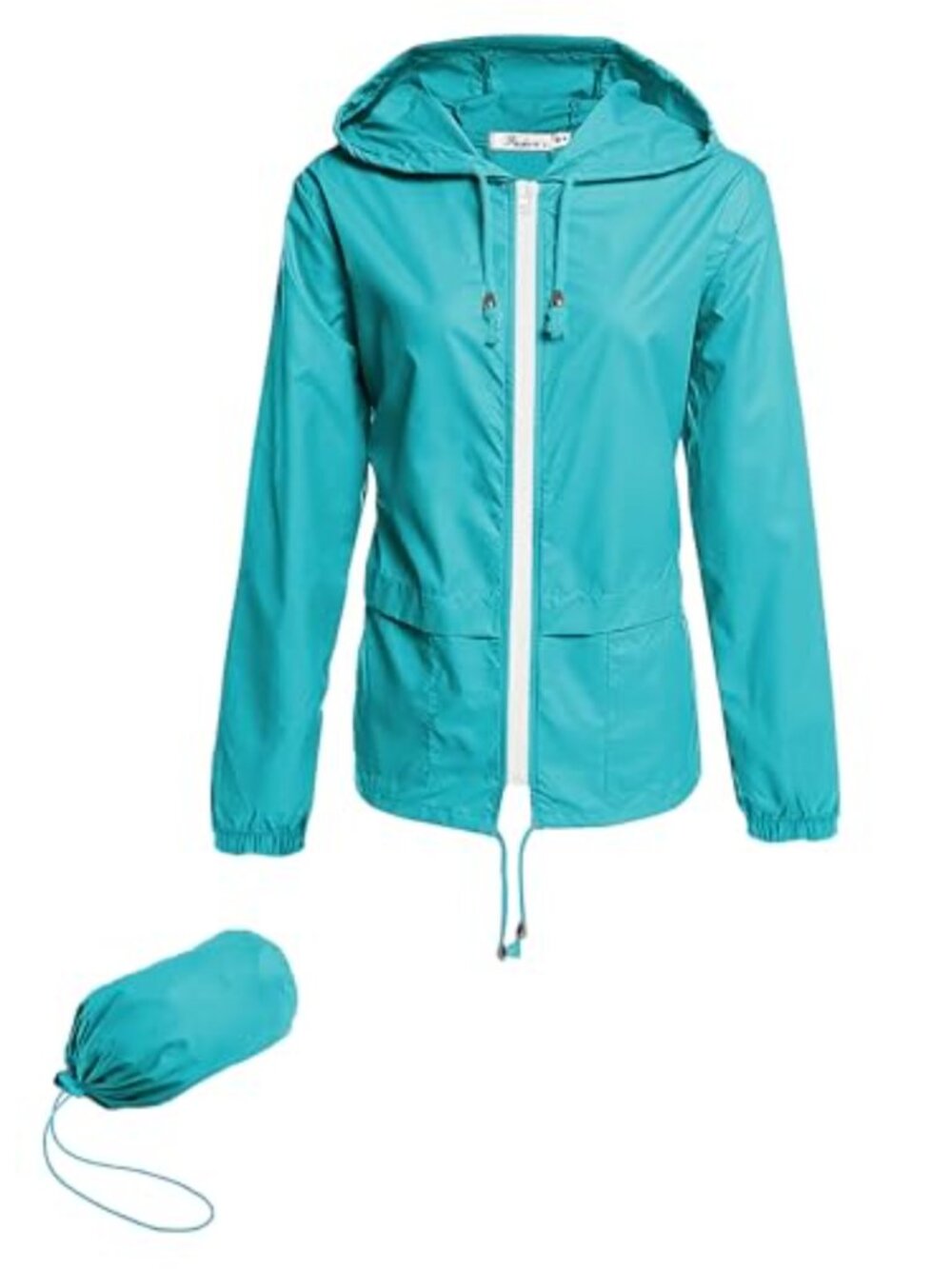 Women's Waterproof Packable Raincoat with Hood Lightweight Long Sleeve